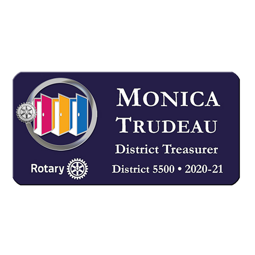 Rotary Mini Engraved Plastic Name Badge w/ 202021 Theme Rotary Club